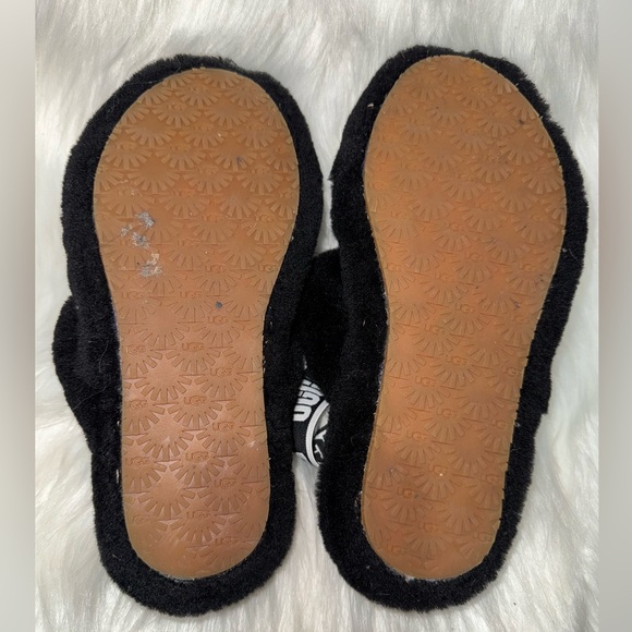 UGG Black Fluffy Sandals - Picture 6 of 7